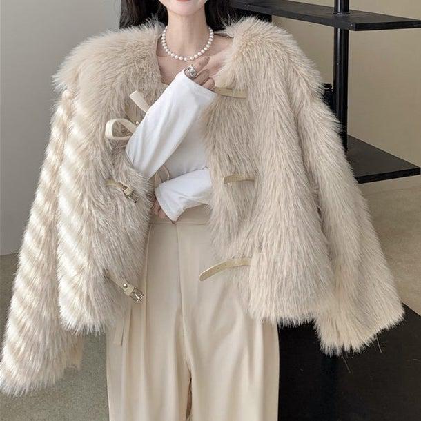 フェイクファーショートコート 4950-お取り寄せ4950-画像1-韓国ファッション通販POPREA［ポップリア］