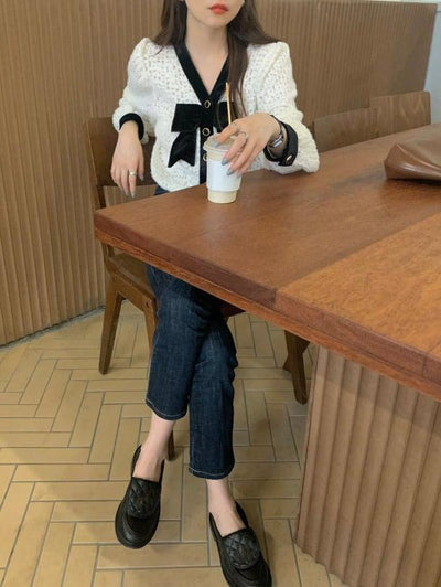 リボンタイフェミニンブラウス 4954-ivory_お取り寄せ4954-画像10-韓国ファッション通販POPREA［ポップリア］