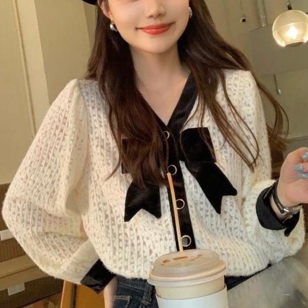 リボンタイフェミニンブラウス 4954-ivory_お取り寄せ4954-画像6-韓国ファッション通販POPREA［ポップリア］