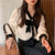 リボンタイフェミニンブラウス 4954-ivory_お取り寄せ4954-画像1-韓国ファッション通販POPREA［ポップリア］