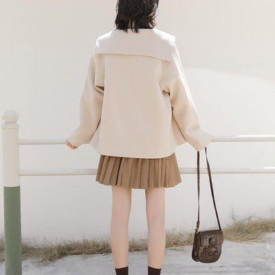 セーラーカラーショートコート 4955-ivory_お取り寄せ4955-画像11-韓国ファッション通販POPREA［ポップリア］