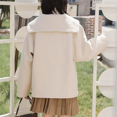 セーラーカラーショートコート 4955-ivory_お取り寄せ4955-画像8-韓国ファッション通販POPREA［ポップリア］