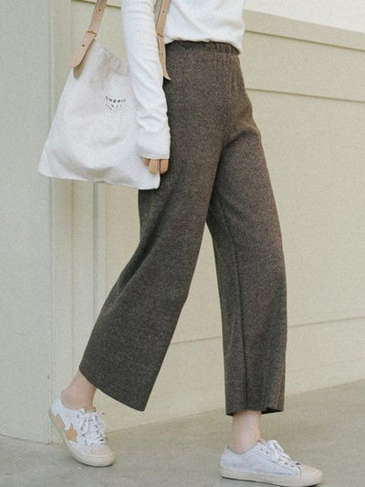 フリースワイドレッグパンツ 4956-S/gray-brown_お取り寄せ49564-画像8-韓国ファッション通販POPREA［ポップリア］