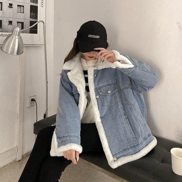 リバーシブルウールデニムジャケット 4965-お取り寄せ4965-画像2-韓国ファッション通販POPREA［ポップリア］