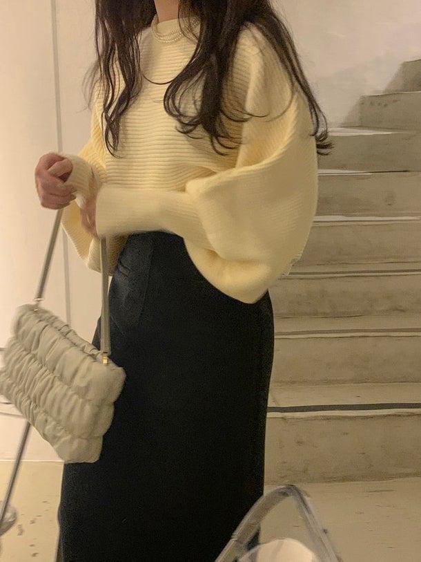 ランタンスリーブリブニット 4966-お取り寄せ4966-画像10-韓国ファッション通販POPREA［ポップリア］