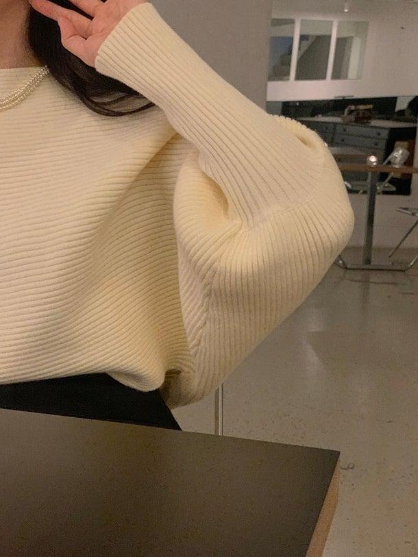 ランタンスリーブリブニット 4966-お取り寄せ4966-画像16-韓国ファッション通販POPREA［ポップリア］