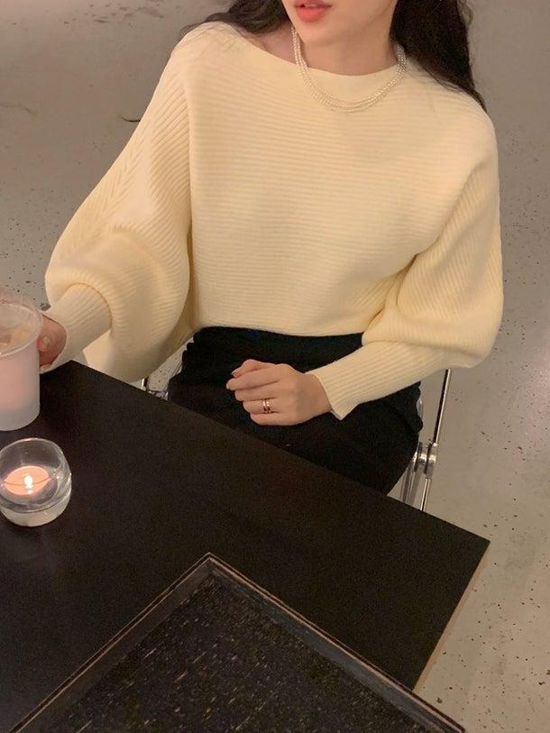 ランタンスリーブリブニット 4966-お取り寄せ4966-画像17-韓国ファッション通販POPREA［ポップリア］