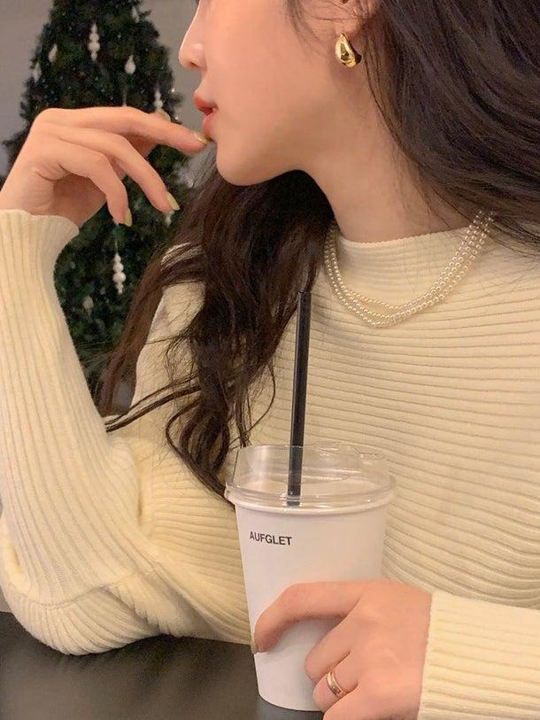 ランタンスリーブリブニット 4966-お取り寄せ4966-画像18-韓国ファッション通販POPREA［ポップリア］