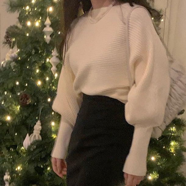 ランタンスリーブリブニット 4966-お取り寄せ4966-画像8-韓国ファッション通販POPREA［ポップリア］