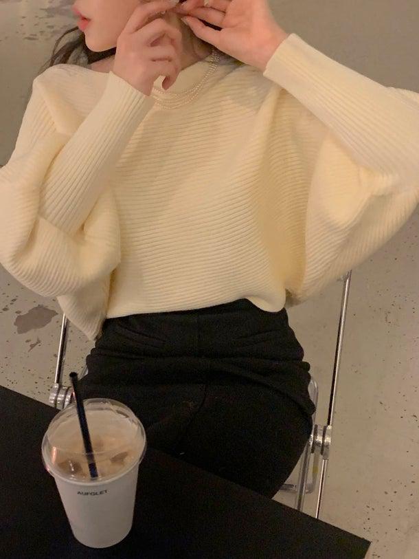 ランタンスリーブリブニット 4966-お取り寄せ4966-画像9-韓国ファッション通販POPREA［ポップリア］