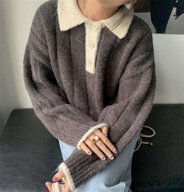 ルーズポロニット 4976-gray_お取り寄せ49764-画像21-韓国ファッション通販POPREA［ポップリア］