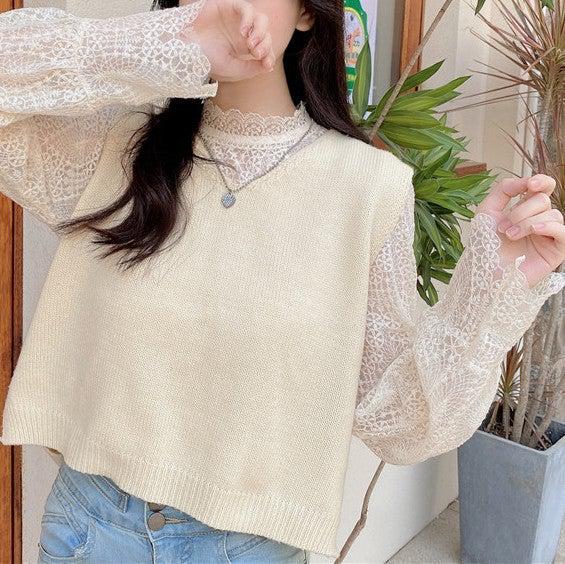 ハーフハイネックレーストップス 4978-お取り寄せ4978-画像10-韓国ファッション通販POPREA［ポップリア］