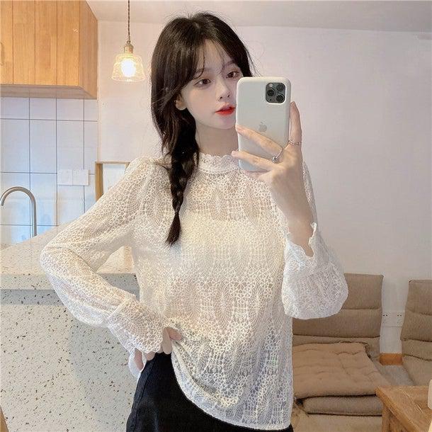 ハーフハイネックレーストップス 4978-お取り寄せ4978-画像14-韓国ファッション通販POPREA［ポップリア］