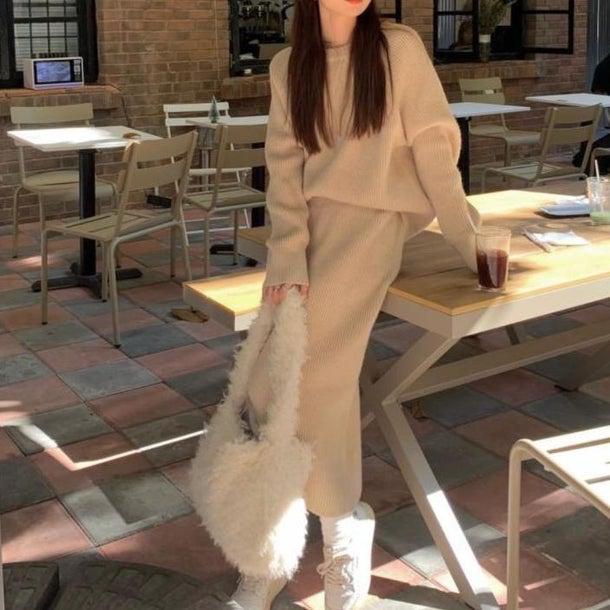 カジュアルシックスカートニットアップ 4988-お取り寄せ4988-画像3-韓国ファッション通販POPREA［ポップリア］