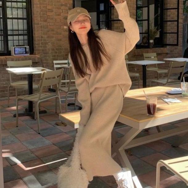 カジュアルシックスカートニットアップ 4988-お取り寄せ4988-画像4-韓国ファッション通販POPREA［ポップリア］