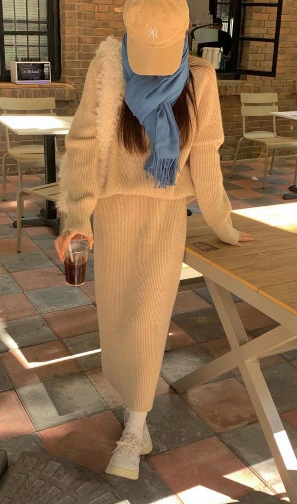 カジュアルシックスカートニットアップ 4988-お取り寄せ4988-画像7-韓国ファッション通販POPREA［ポップリア］