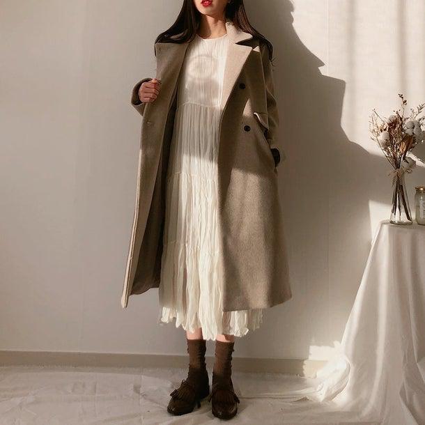 プリーツティアードシフォンワンピ 4995-S/white_お取り寄せ49951-画像2-韓国ファッション通販POPREA［ポップリア］