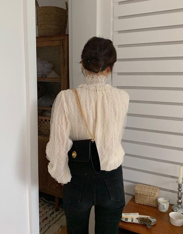 フラワーステッチドットブラウス 5008-お取り寄せ5008-画像18-韓国ファッション通販POPREA［ポップリア］