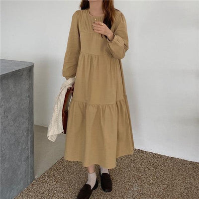 スプリングロングワンピース 5023-yellow_お取り寄せ50232-画像9-韓国ファッション通販POPREA［ポップリア］