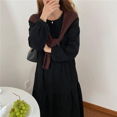 スプリングロングワンピース 5023-black_お取り寄せ50233-画像22-韓国ファッション通販POPREA［ポップリア］