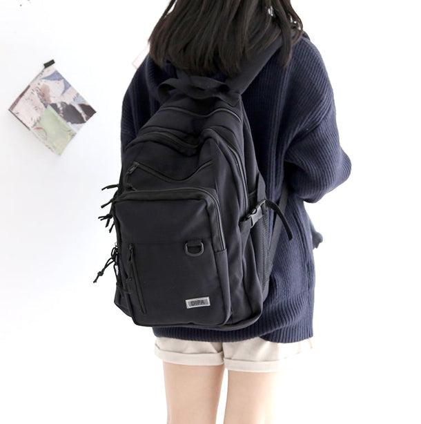 シンプルカジュアルバックパック 5037-black_お取り寄せ50372-画像2-韓国ファッション通販POPREA［ポップリア］