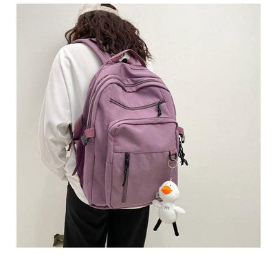 シンプルカジュアルバックパック 5037-purple_お取り寄せ50374-画像4-韓国ファッション通販POPREA［ポップリア］