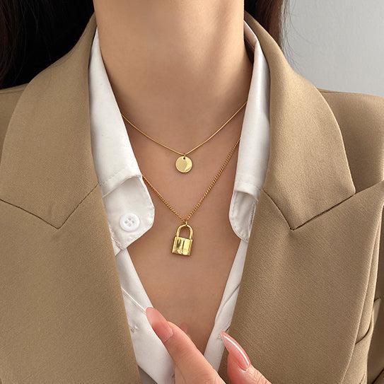 ダブルチェーンチタンネックレス 5065-お取り寄せ5065-画像2-韓国ファッション通販POPREA［ポップリア］