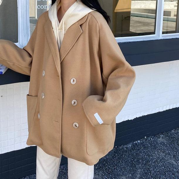 ダブルブレストテラードコート 5082-beige_お取り寄せ50821-画像1-韓国ファッション通販POPREA［ポップリア］