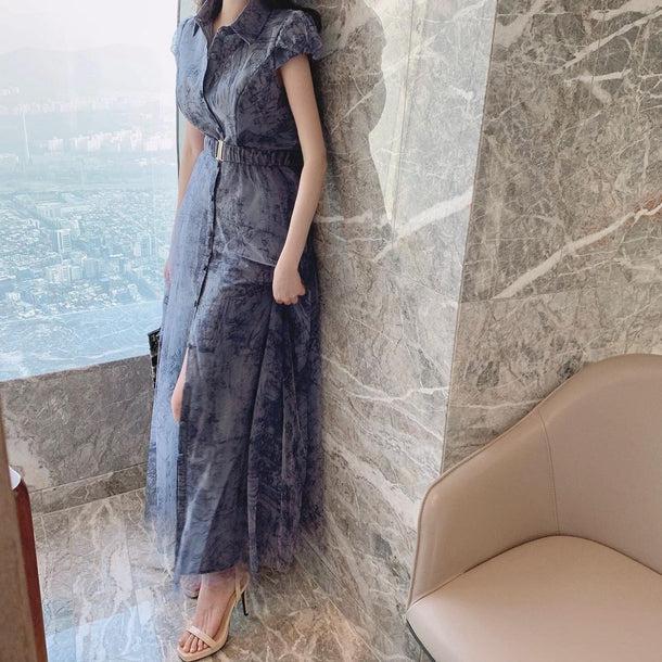 シックパターンフレンチワンピース 5115-お取り寄せ5115-画像7-韓国ファッション通販POPREA［ポップリア］