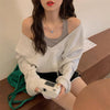 タンクトップオフショルトレーナー 5130-gray_お取り寄せ51301-画像1-韓国ファッション通販POPREA［ポップリア］