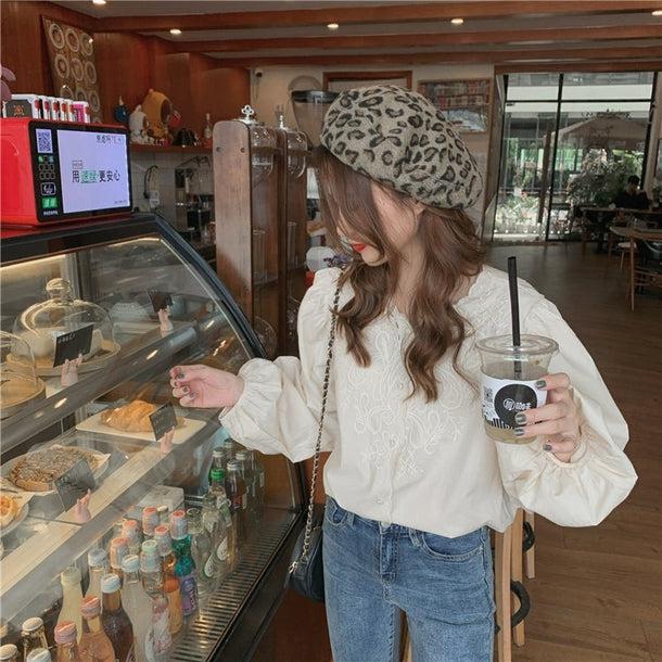 ボリュームスリーブ刺繍ブラウス 5135-お取り寄せ5135-画像13-韓国ファッション通販POPREA［ポップリア］