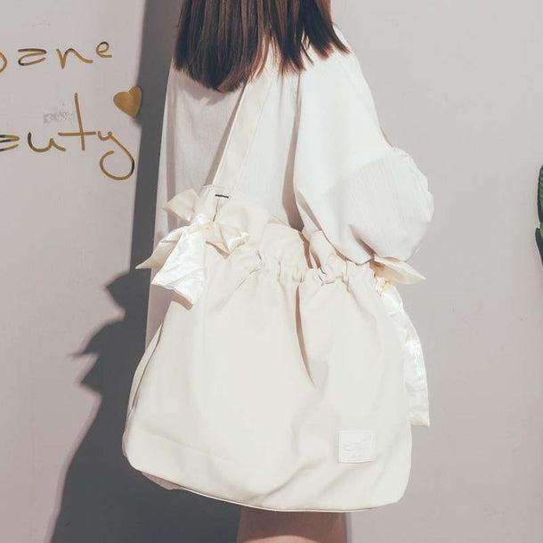 デュプルリボントートバッグ﻿ 5139-ivory_お取り寄せ51391-画像2-韓国ファッション通販POPREA［ポップリア］