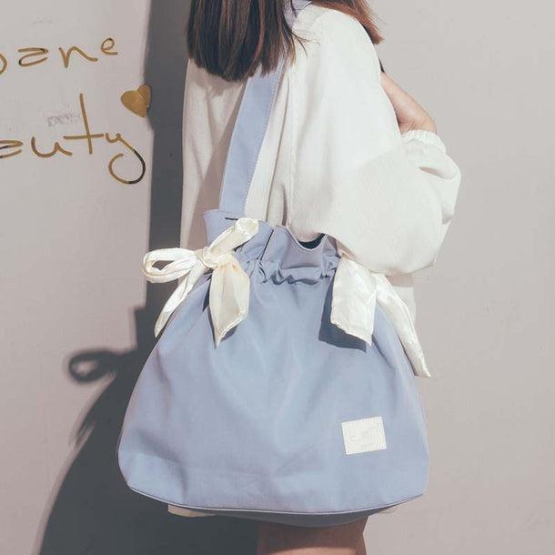 デュプルリボントートバッグ﻿ 5139-blue_お取り寄せ51394-画像4-韓国ファッション通販POPREA［ポップリア］
