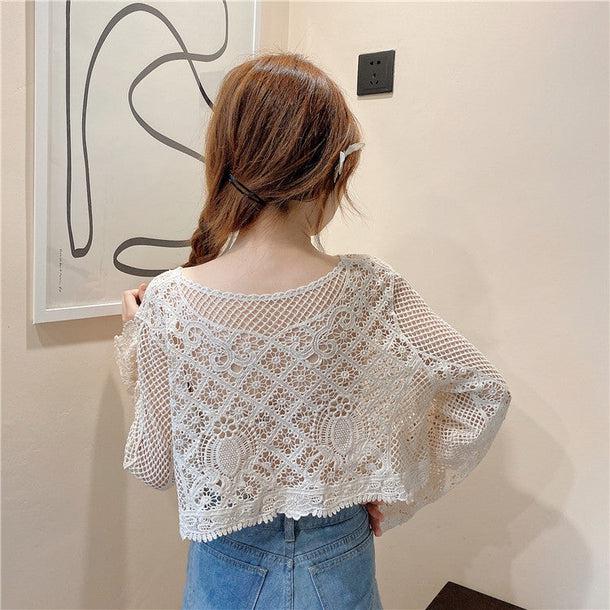 ショートレーストップス﻿ 5143-お取り寄せ5143-画像6-韓国ファッション通販POPREA［ポップリア］