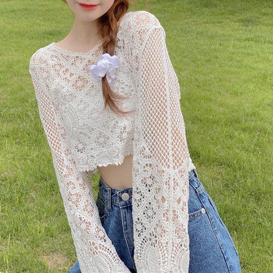 ショートレーストップス﻿ 5143-お取り寄せ5143-画像7-韓国ファッション通販POPREA［ポップリア］