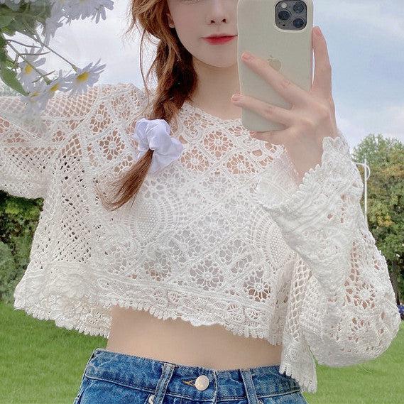 ショートレーストップス﻿ 5143-お取り寄せ5143-画像8-韓国ファッション通販POPREA［ポップリア］