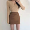 シンプルタイトスカート 5149-S/brown_お取り寄せ51494-画像2-韓国ファッション通販POPREA［ポップリア］