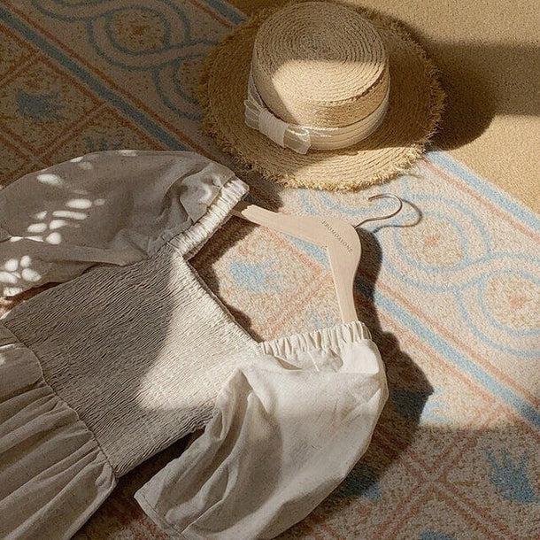 スクエアカラーレトロコットンワンピース 5157-お取り寄せ5157-画像19-韓国ファッション通販POPREA［ポップリア］