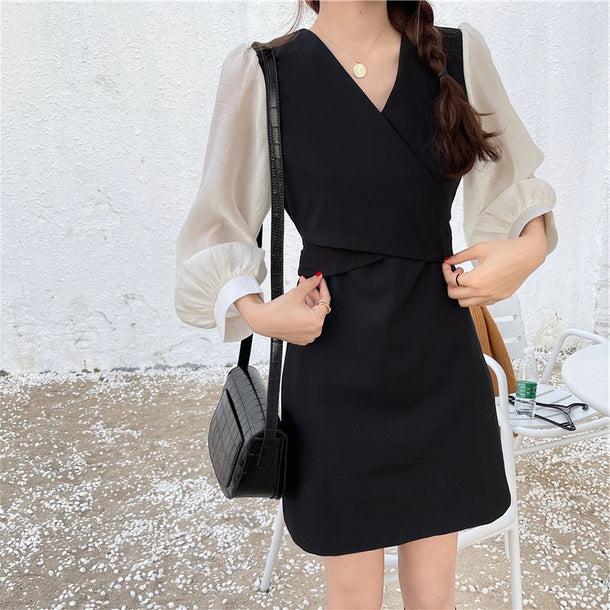 バックリボンドッキングワンピ 5160-S/black_お取り寄せ51604-画像8-韓国ファッション通販POPREA［ポップリア］