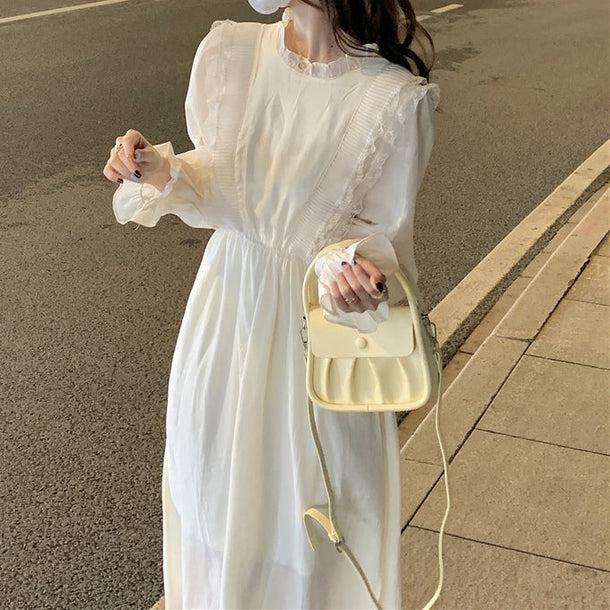 ハイネックAラインワンピース 5175-お取り寄せ5175-画像4-韓国ファッション通販POPREA［ポップリア］