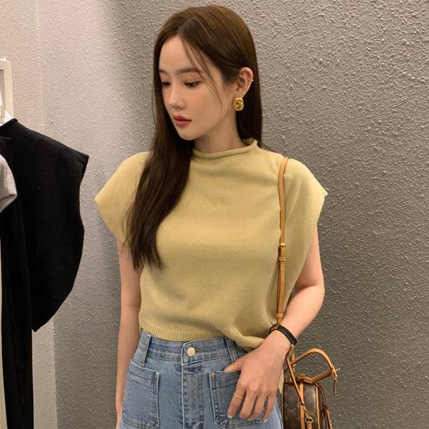 フレンチスリーブサマーニット 5183-yellow_お取り寄せ51833-画像8-韓国ファッション通販POPREA［ポップリア］