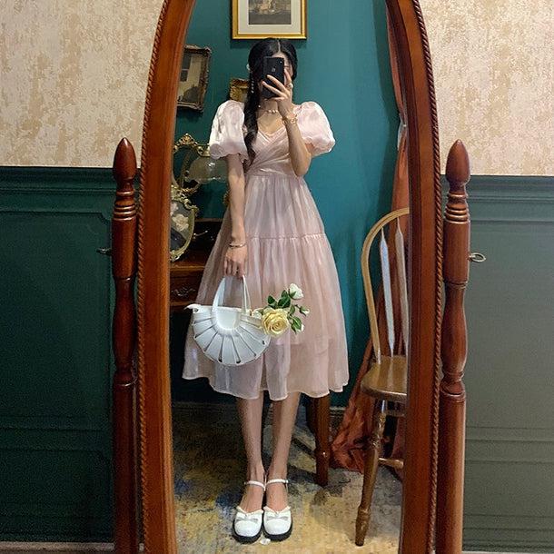 ハイウエストフェアリードレス 5189-お取り寄せ5189-画像12-韓国ファッション通販POPREA［ポップリア］