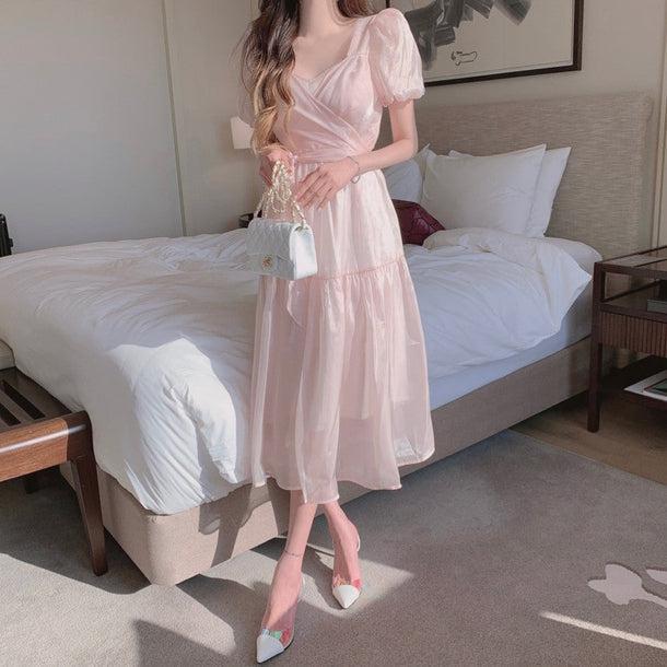 ハイウエストフェアリードレス 5189-お取り寄せ5189-画像2-韓国ファッション通販POPREA［ポップリア］