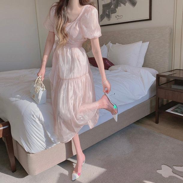 ハイウエストフェアリードレス 5189-お取り寄せ5189-画像3-韓国ファッション通販POPREA［ポップリア］