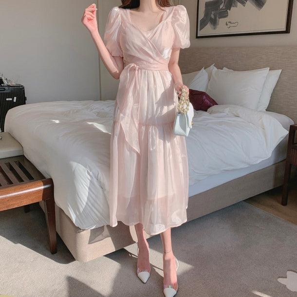 ハイウエストフェアリードレス 5189-お取り寄せ5189-画像4-韓国ファッション通販POPREA［ポップリア］