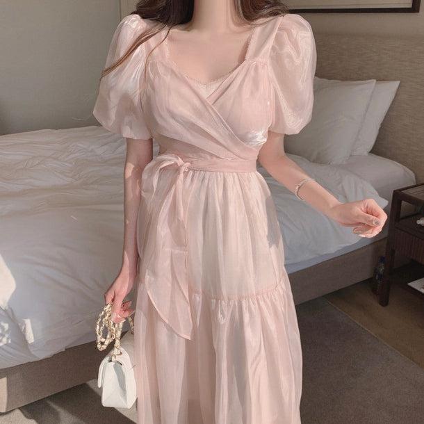 ハイウエストフェアリードレス 5189-お取り寄せ5189-画像1-韓国ファッション通販POPREA［ポップリア］