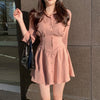 フェミニンカジュアルワンピース 5195-pink_お取り寄せ51951-画像1-韓国ファッション通販POPREA［ポップリア］