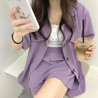 バイオレットサマーツーピースセットアップ 5207-お取り寄せ5207-画像3-韓国ファッション通販POPREA［ポップリア］