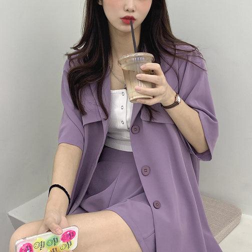 バイオレットサマーツーピースセットアップ 5207-お取り寄せ5207-画像9-韓国ファッション通販POPREA［ポップリア］