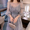 トワルドジュイオーガンジーワンピース 5212-blue_お取り寄せ52121-画像1-韓国ファッション通販POPREA［ポップリア］